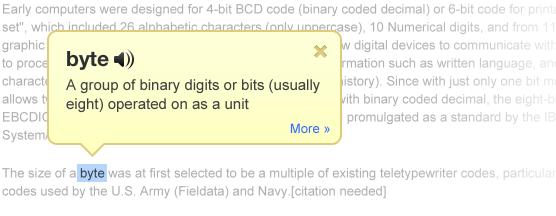 Chrome Web Store - Google Dictionary (by Google)