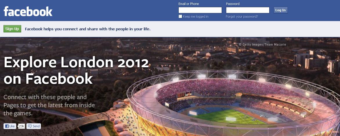 Facebook athelets during london olympics 2012