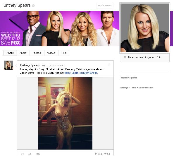 google+ vanity url britney spears