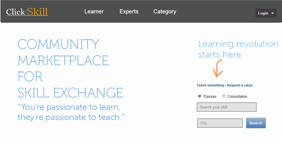 Click2Skill - An online market place for skill exchange