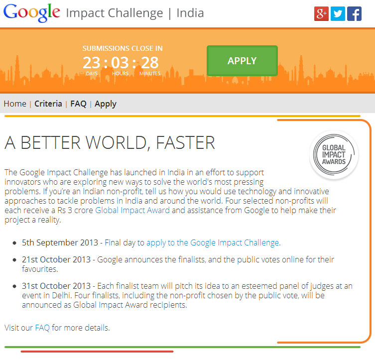 Google Impact Challenge