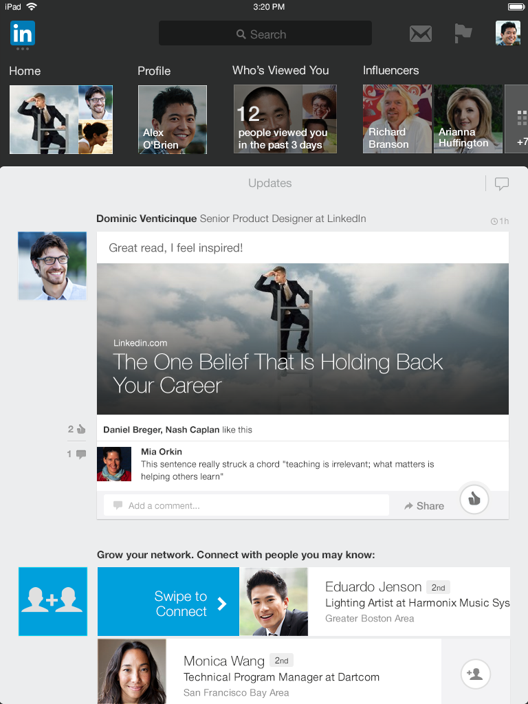 new iPad-App-Homepage LinkedIn