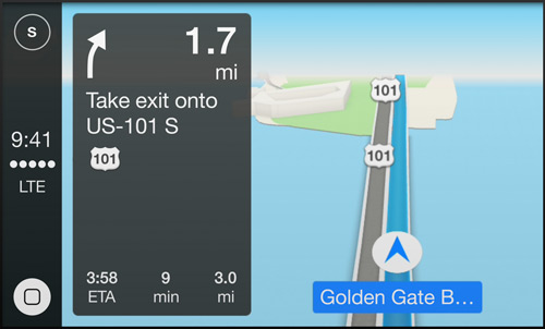 Apple maps inbuilt in carplay with iOS 7.1