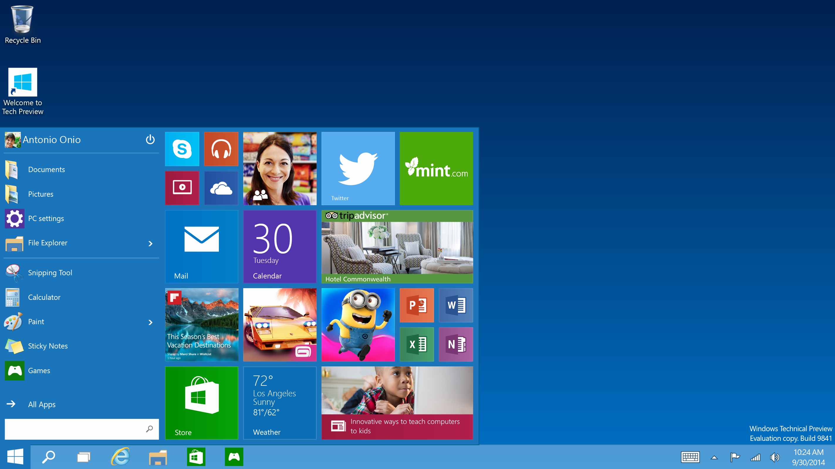 Windows 10 New Start Menu