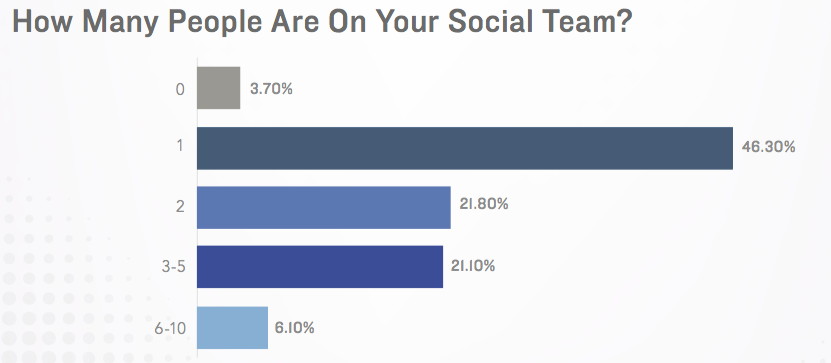 number of employees in a social media team