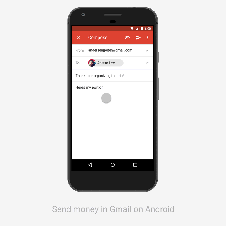 Google Gmail Send Recieve Money