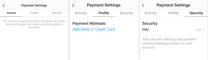 Instagram in-app payments