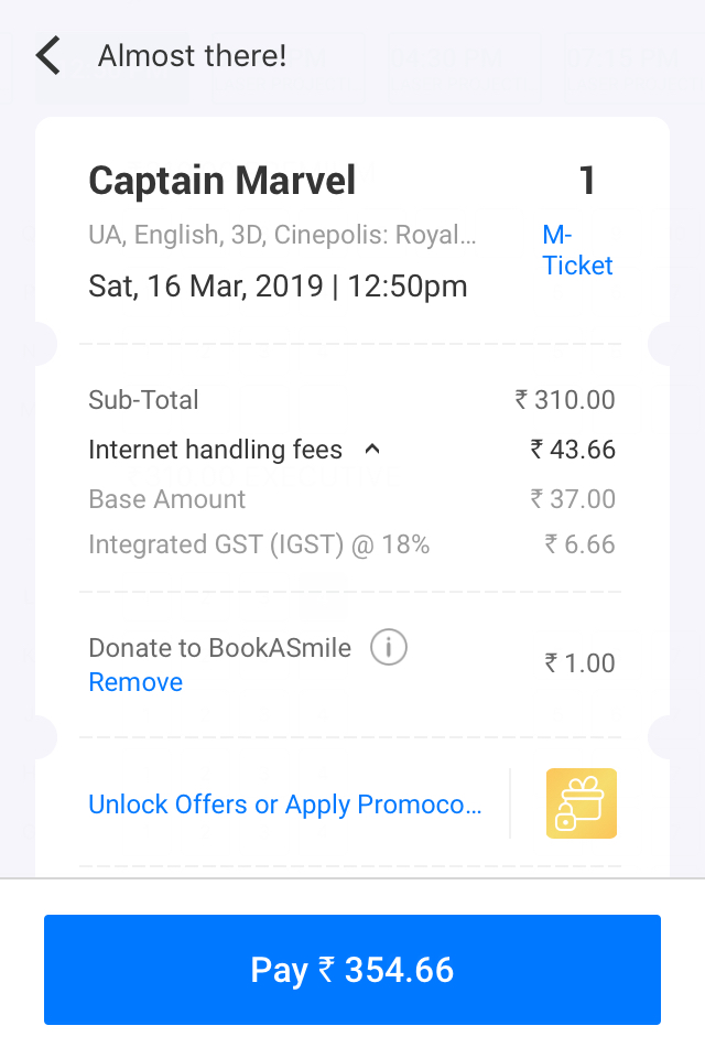Bookmyshow charges illegal