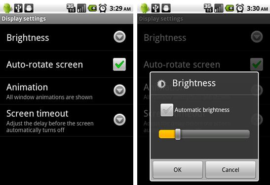 Screen brightness