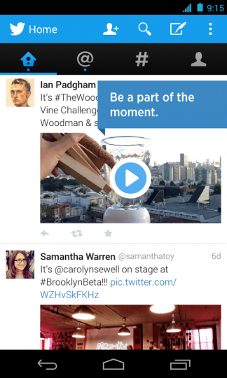 New Twitter Stream On Android Twitter App