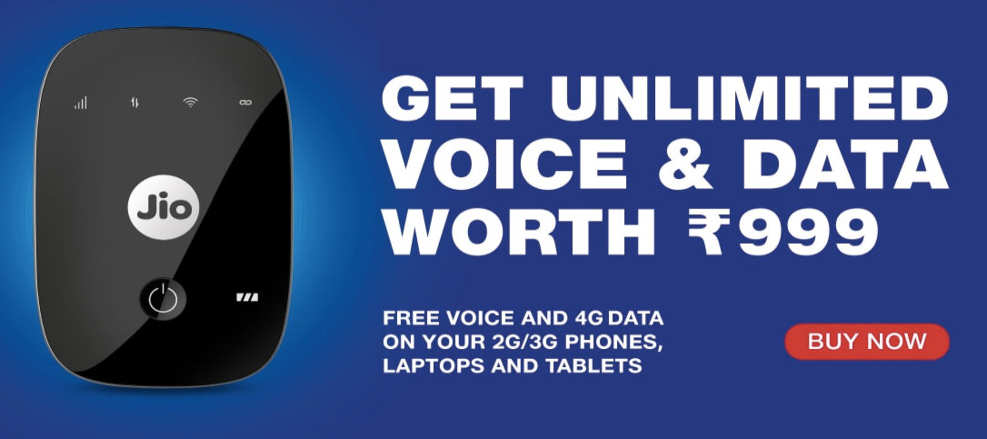 Reliance Jio To Offer Jiofi Dongle At Just Rs 999 During The